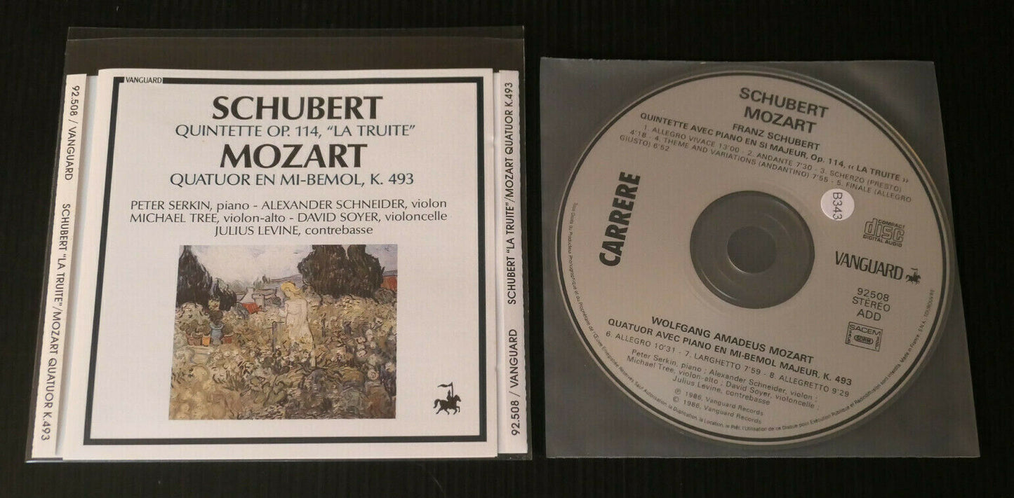 CD SCHUBERT / MOZART / PETER SERKIN ALEXANDER SCHNEIDER MICHAEL TREE DAVID SOYER