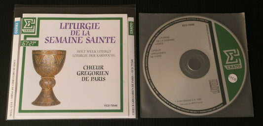 CD LITURGIE DE LA SEMAINE SAINTE / CHOEUR GREGORIEN DE PARIS / ERATO 1990