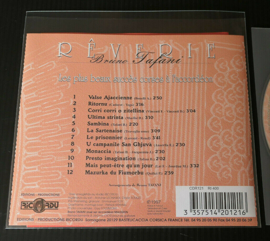 CD BRUNO TAFANI / REVERIE / ACCORDEON CORSE / RICORDU 1997