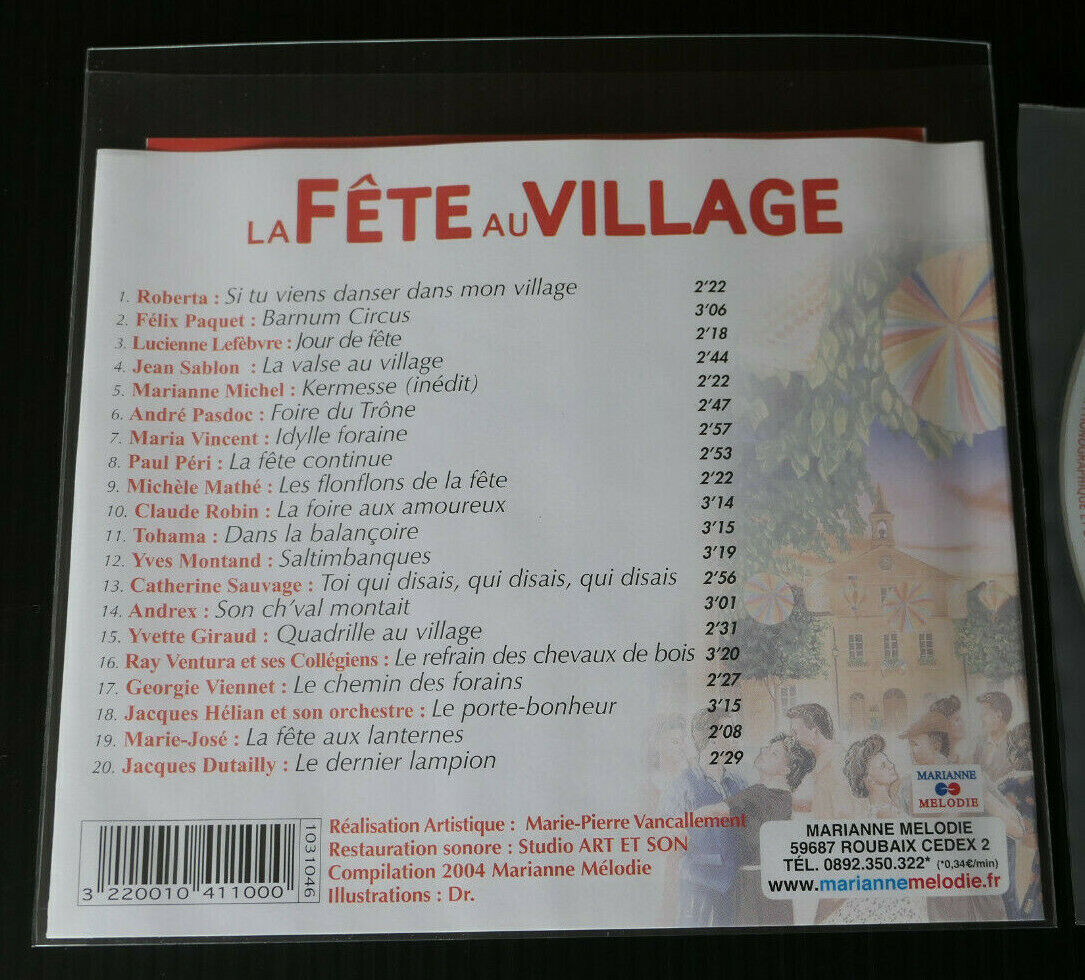 CD LA FETE AU VILLAGE / COMPILATION CHANSON FRANCAISE 20 TITRES / 2004