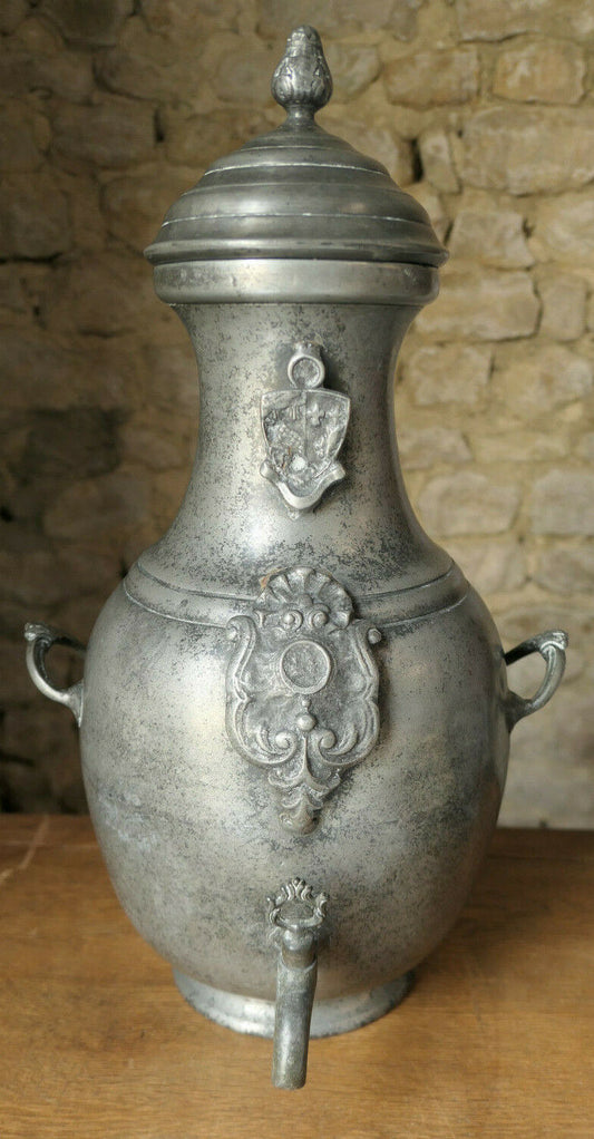 ANCIENNE GRANDE FONTAINE EN ETAIN 3 POINCONS A IDENTIFIER 50CM PEWTER FOUNTAIN