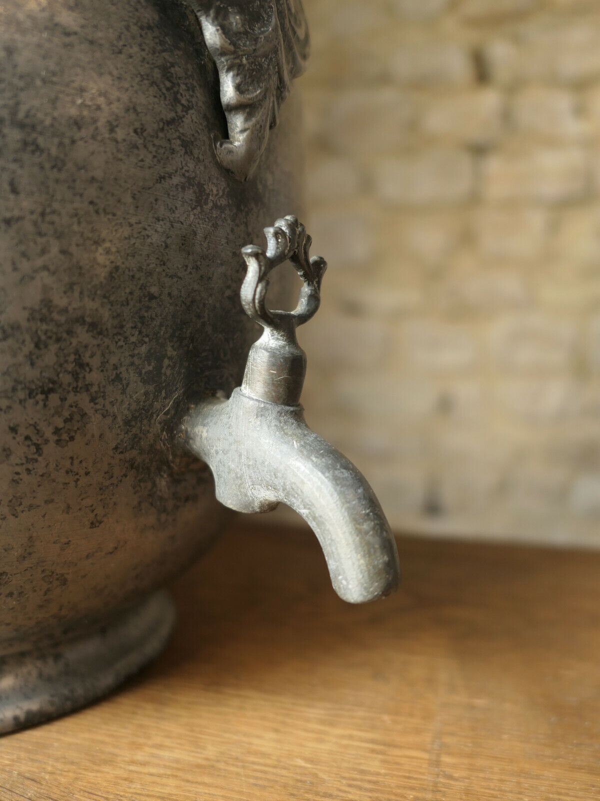ANCIENNE GRANDE FONTAINE EN ETAIN 3 POINCONS A IDENTIFIER 50CM PEWTER FOUNTAIN