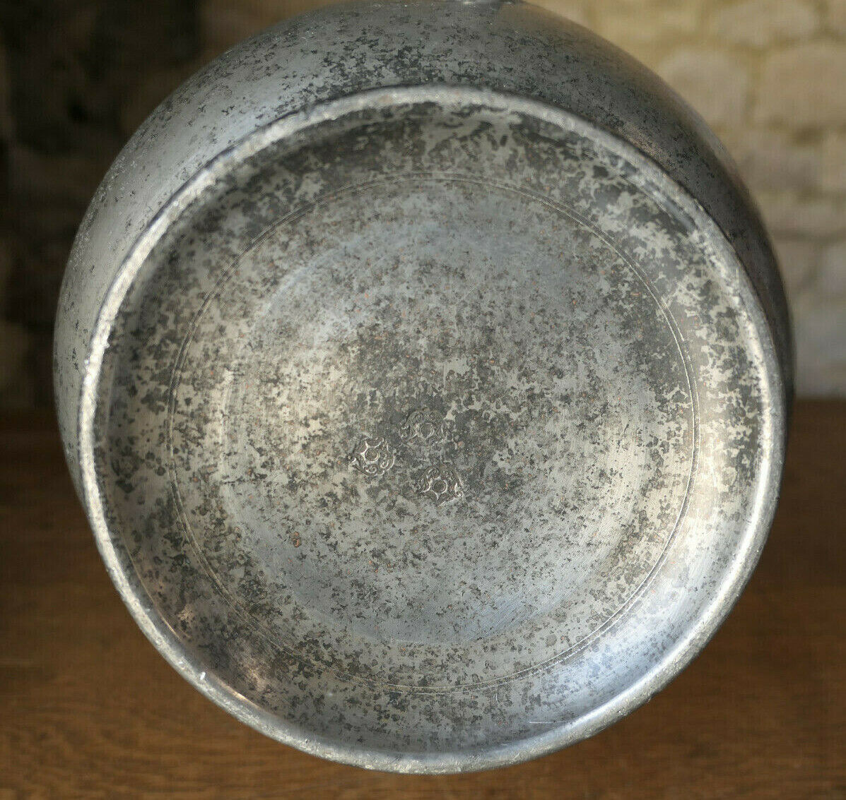 ANCIENNE GRANDE FONTAINE EN ETAIN 3 POINCONS A IDENTIFIER 50CM PEWTER FOUNTAIN