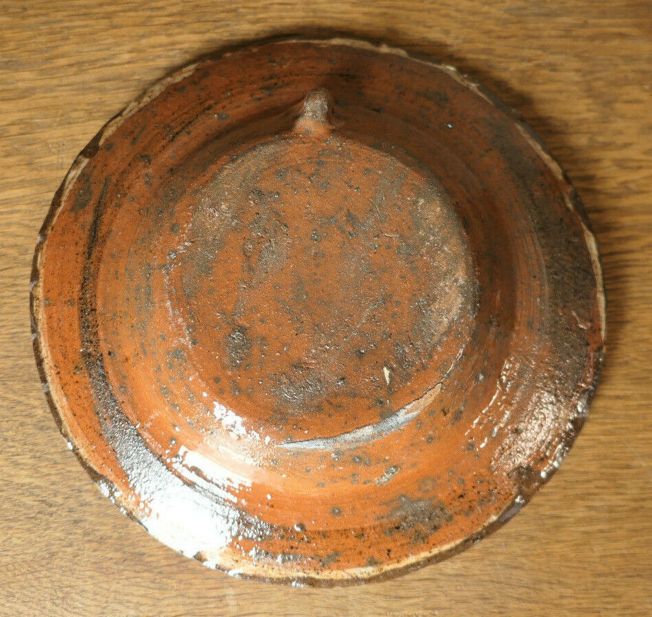 PAIRE D'ANCIENNES PETITES ASSIETTES DECOR OISEAU TERRE CUITE A IDENTIFIER