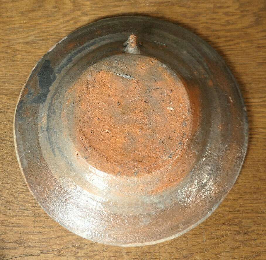 PAIRE D'ANCIENNES PETITES ASSIETTES DECOR OISEAU TERRE CUITE A IDENTIFIER