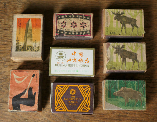 LOT ANCIENNES BOITES D'ALLUMETTES INDIA IRAN CHINA POLAND OLD MATCHBOX