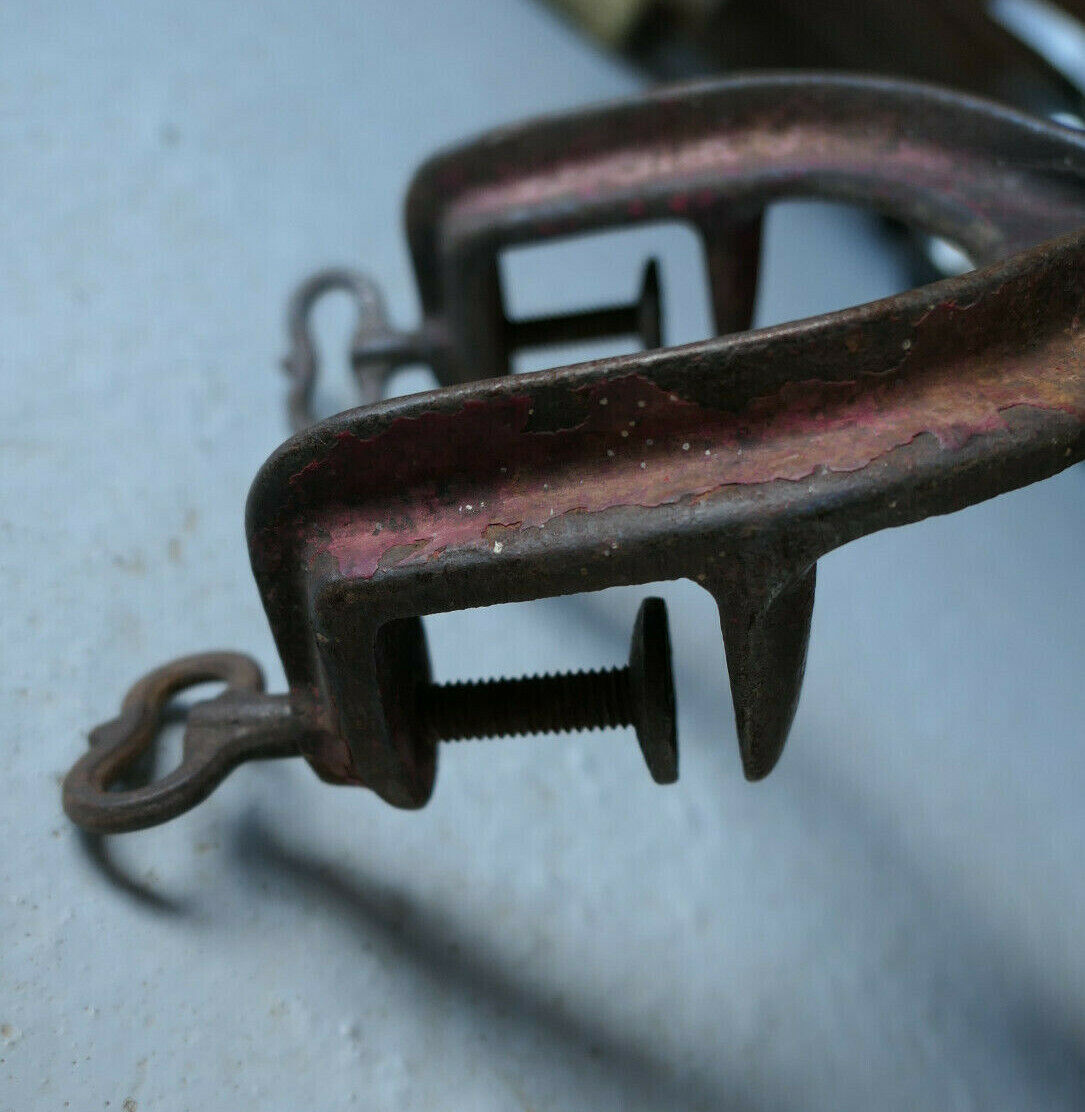 ANCIEN GRAND HACHOIR MECANIQUE METAL EMAIL DECO CUISINE PATINE BOUCHERIE VINTAGE