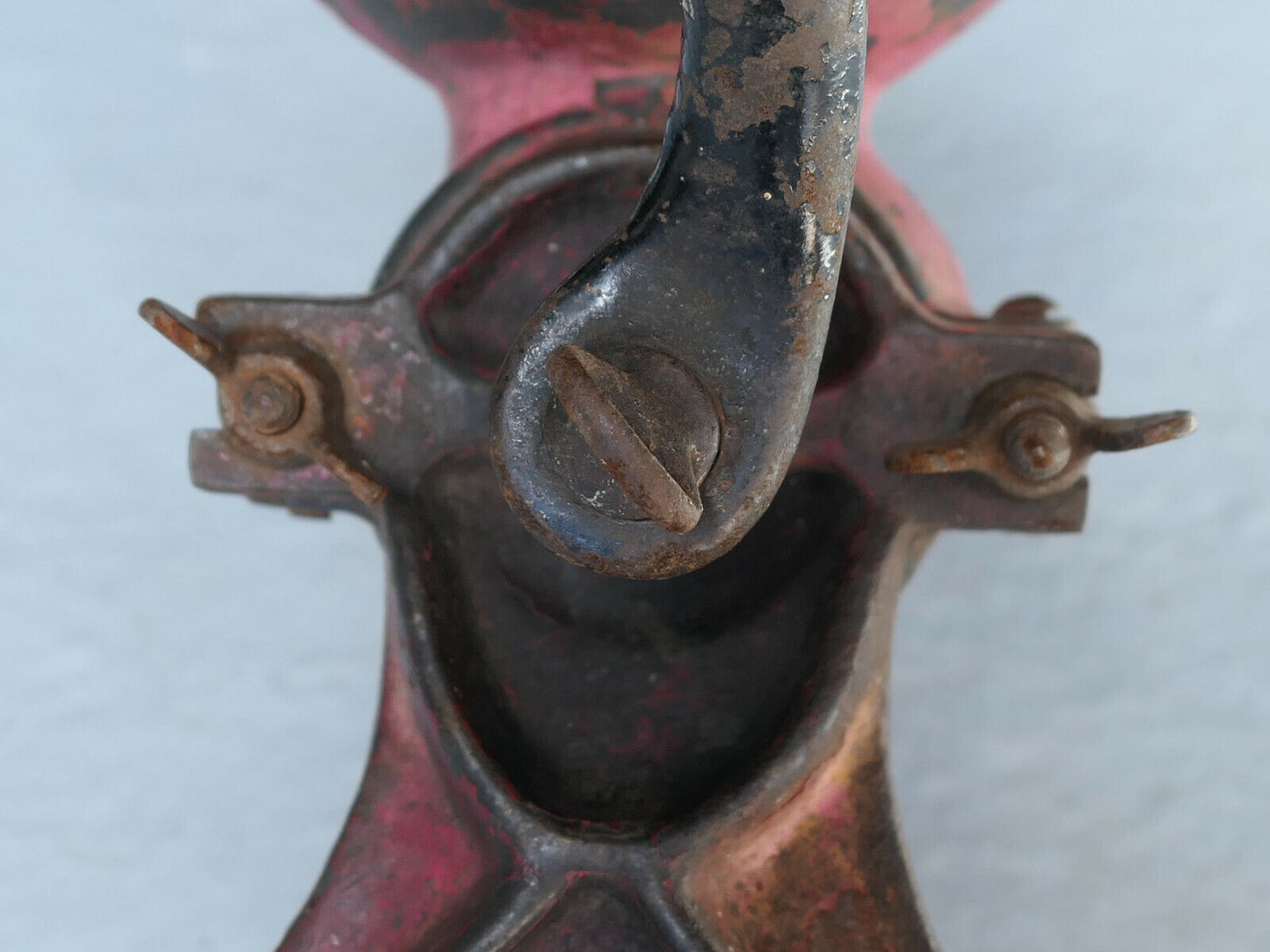 ANCIEN GRAND HACHOIR MECANIQUE METAL EMAIL DECO CUISINE PATINE BOUCHERIE VINTAGE