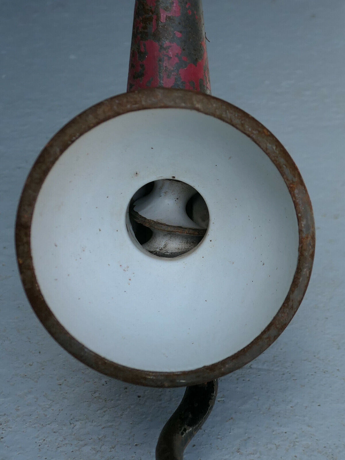 ANCIEN GRAND HACHOIR MECANIQUE METAL EMAIL DECO CUISINE PATINE BOUCHERIE VINTAGE