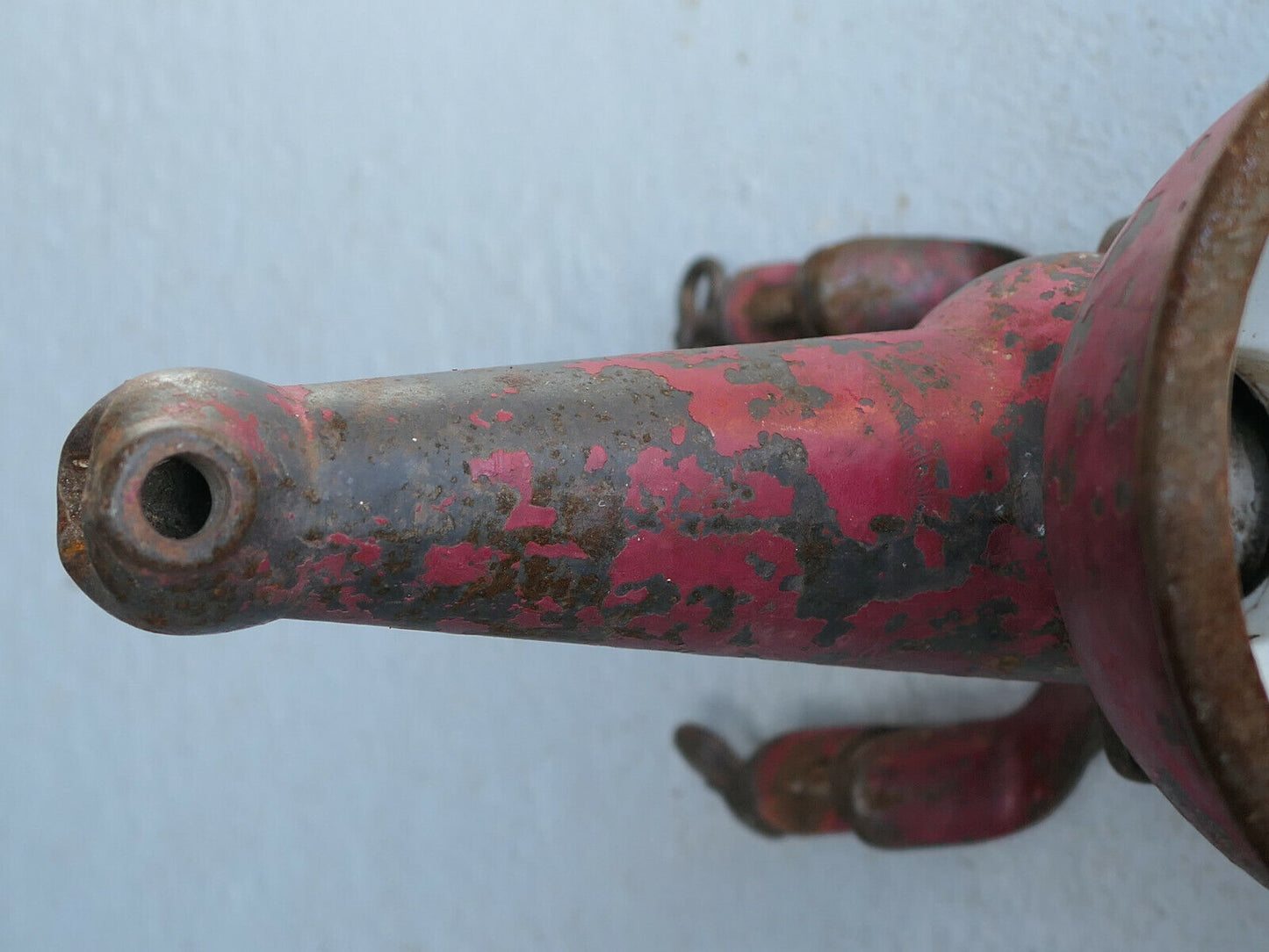 ANCIEN GRAND HACHOIR MECANIQUE METAL EMAIL DECO CUISINE PATINE BOUCHERIE VINTAGE