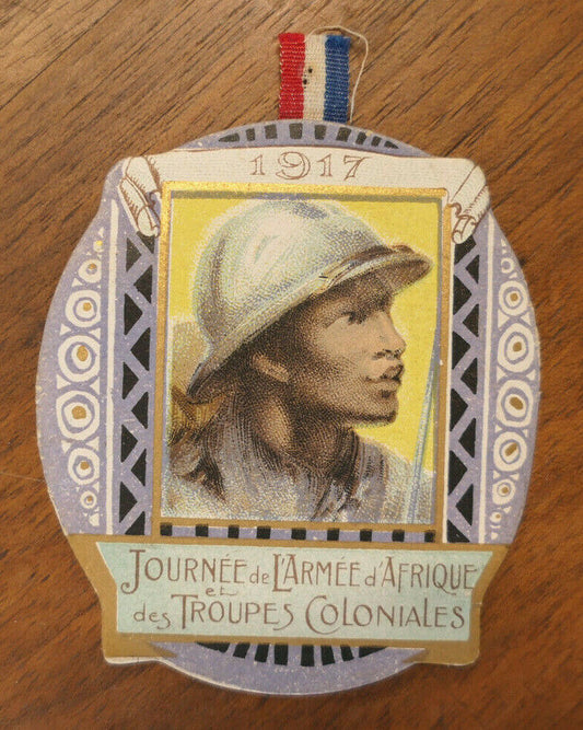 MEDAILLE PAPIER 1917 JOURNEE DE L'ARMEE D'AFRIQUE ET DES TROUPES COLONIALES