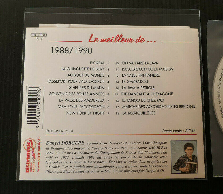 CD LE MEILLEUR DE DANYEL DORGERE VOL.1 / 18 TITRES / 2003 / ACCORDEON