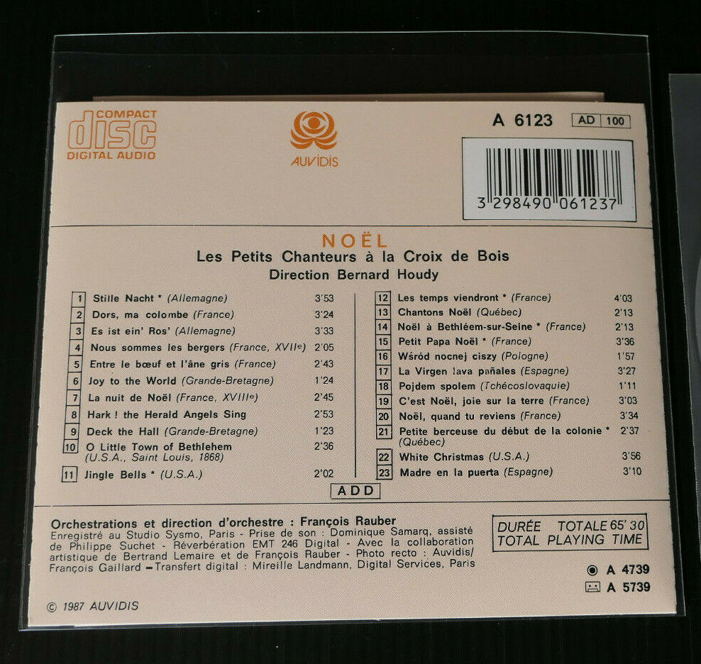CD LES PETITS CHANTEURS A LA CROIX DE BOIS / NOEL CHRISTMAS / AUVIDIS 1987
