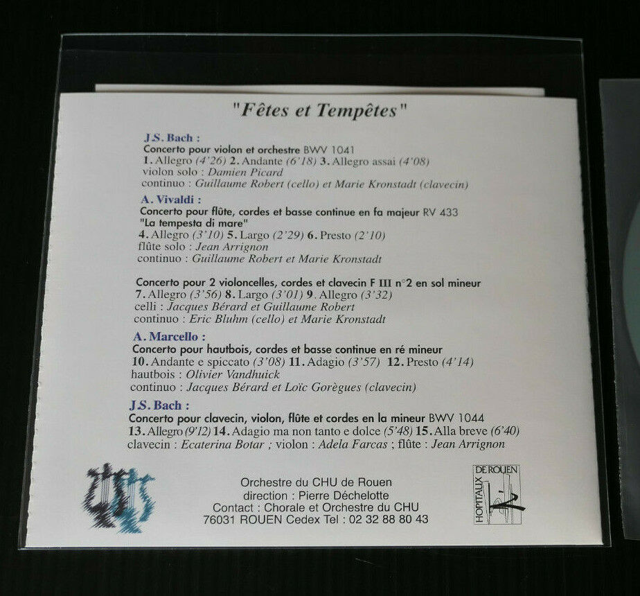 CD ORCHESTRE DU CHU DE ROUEN / BACH VIVALDI MARCELLO CONCERTOS