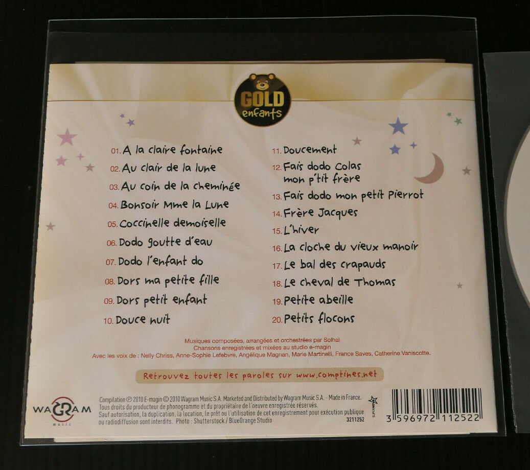CD BERCEUSES TRADITIONNELLES / GOLD ENFANTS 2010 / 20 TITRES