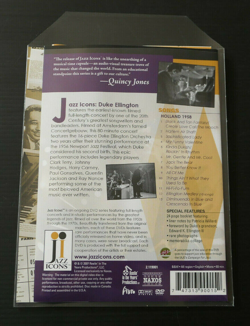 DVD DUKE ELLINGTON LIVE IN 58