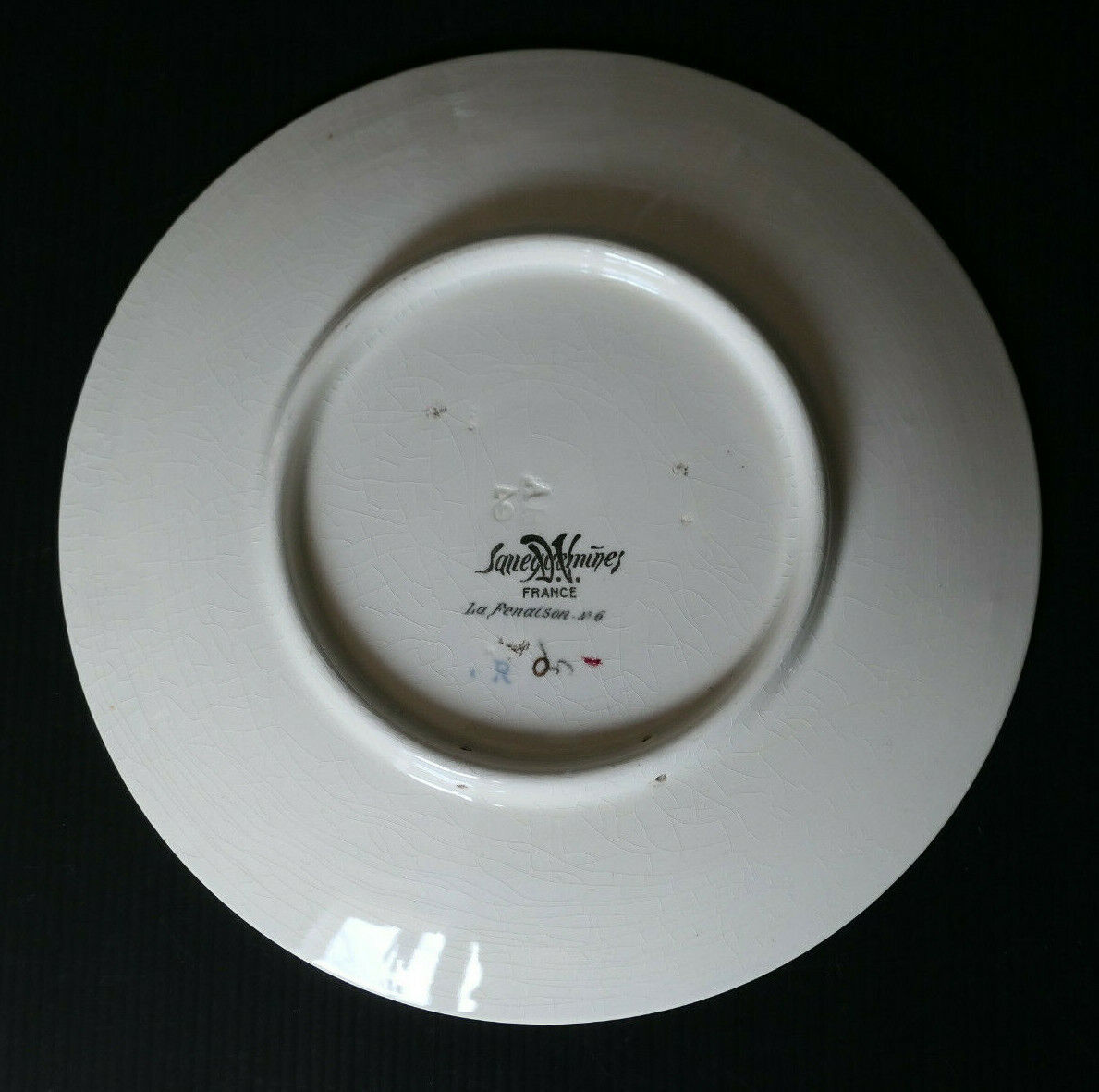 ANCIENNE ASSIETTE DECORATIVE SARREGUEMINES FRANCE LA FENAISON N°6