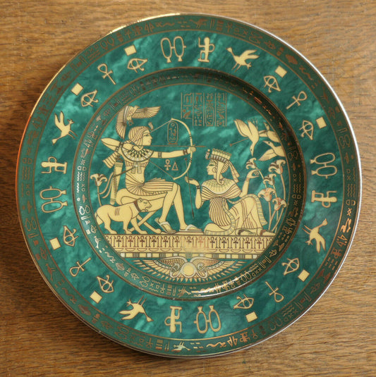 ASSIETTE DECORATIVE EGYPTE PORCELAINE LIMOGES FM FATHI MAHMOUD MADE IN EGYPT