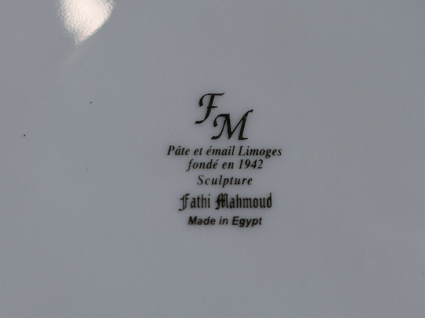 ASSIETTE DECORATIVE EGYPTE PORCELAINE LIMOGES FM FATHI MAHMOUD MADE IN EGYPT