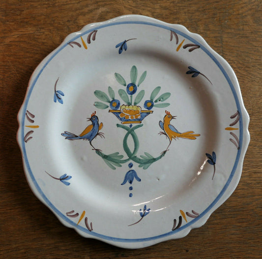 ANCIENNE ASSIETTE EN FAIENCE EPOQUE XIXe MARTRES TOLOSANE ? MOUSTIERS ?