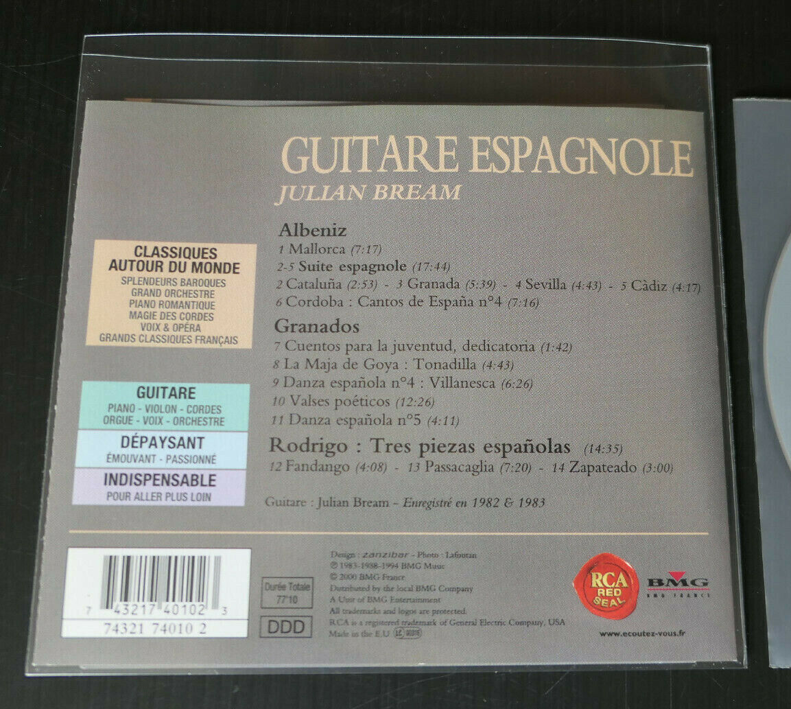 CD JULIAN BREAM / GUITARE ESPAGNOLE / ALBENIZ GRANADOS RODRIGO / 2000