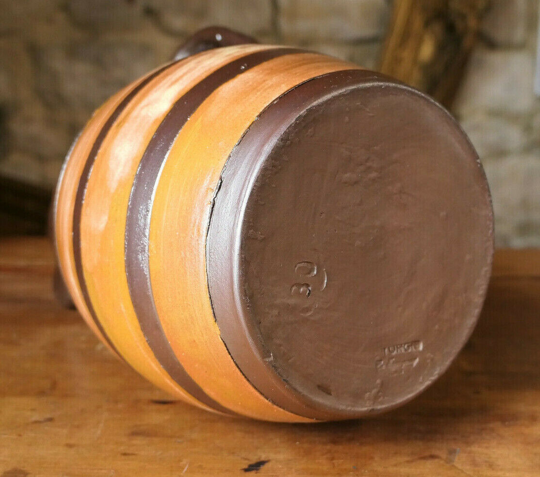 GRAND PICHET EN GRES VINTAGE TURGIS LE TRONQUAY NORMANDIE CALVADOS DECO