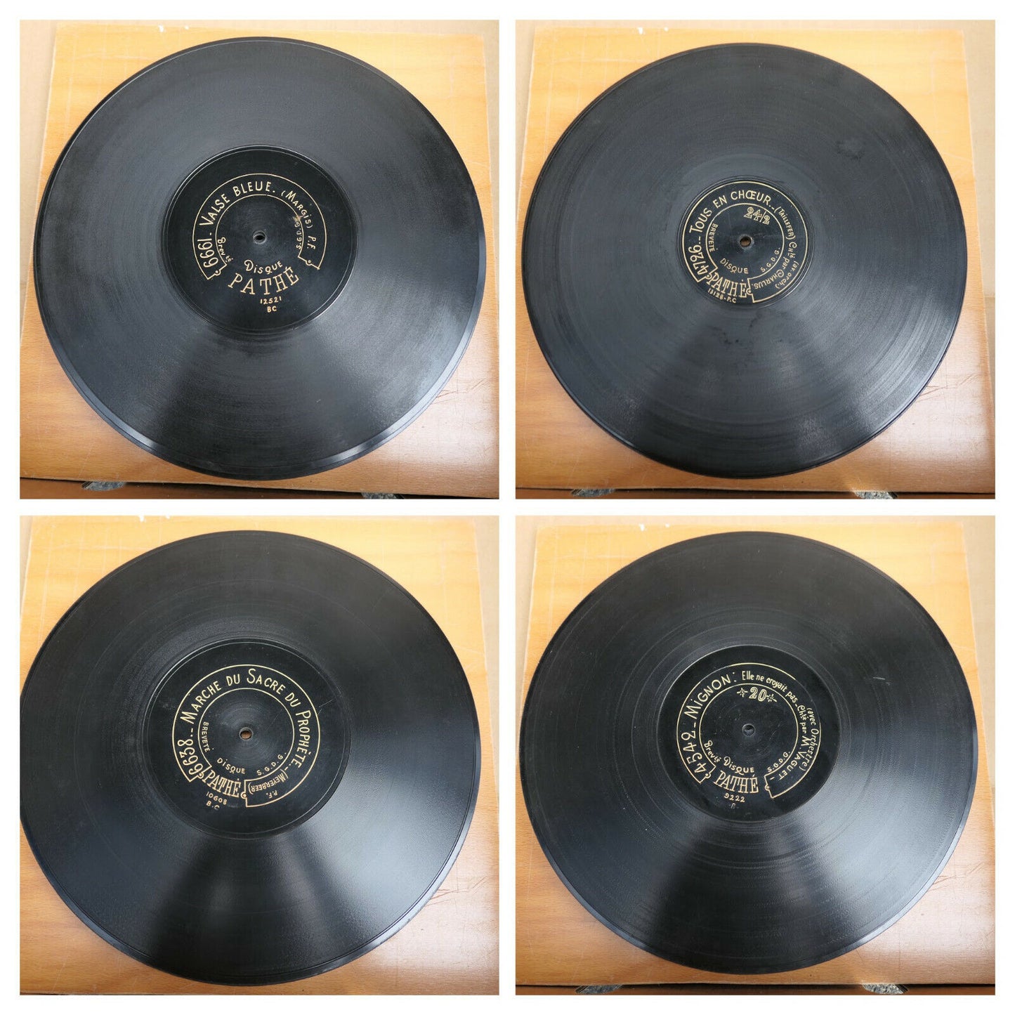 RARE LOT DE 28 DISQUES 78T PATHE MONOFACE CHANSON 78RPM 30/25CM