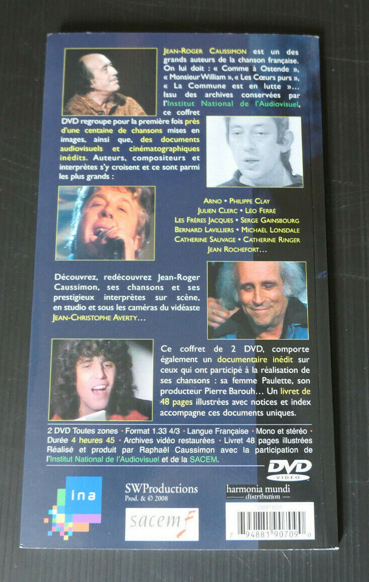 2DVD JEAN-ROGER CAUSSIMON CHANSONS EN IMAGES / AUTEUR CHANSON FRANCAISE 2008