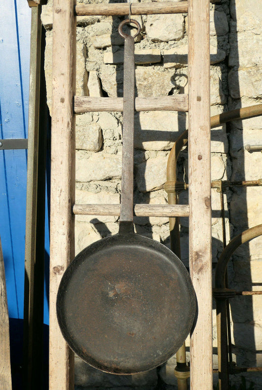 ANCIENNE GALETIERE CREPIERE METAL FER FORGE ART POPULAIRE NORMANDIE DECO CUISINE