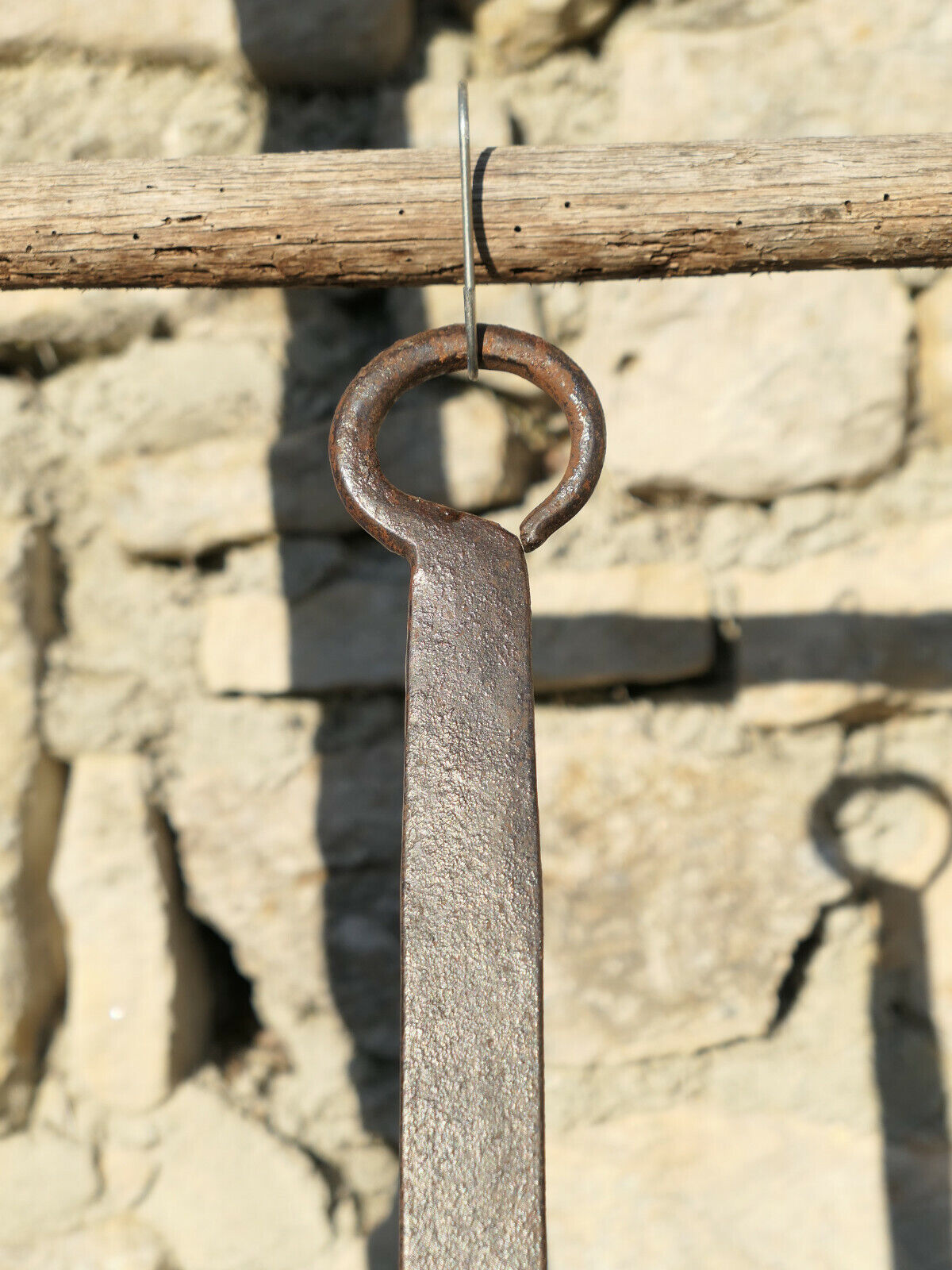 OLD METAL WROUGHT IRON CREPE PAN NORMANDY FOLK ART KITCHEN DECORATION