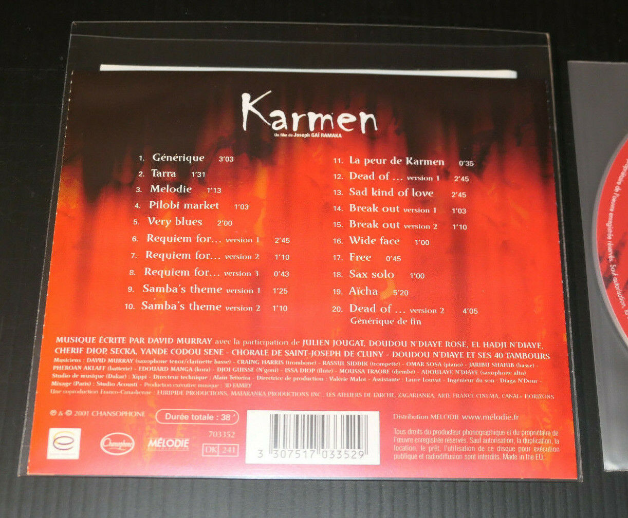 CD KARMEN / BO BANDE ORIGINALE FILM JOSEPH GAI RAMAKA / 2001