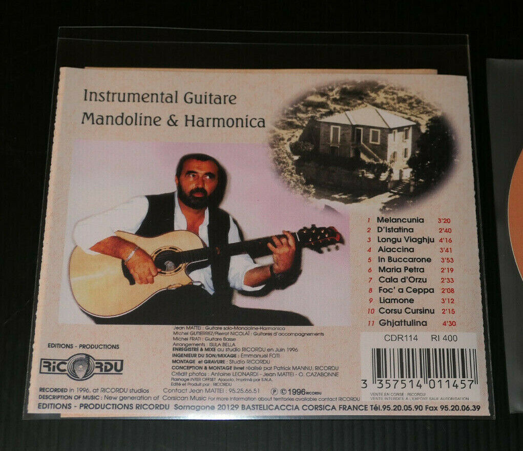 CD JEAN MATTEI / PER UNA MELODIA / RICORDU 1996