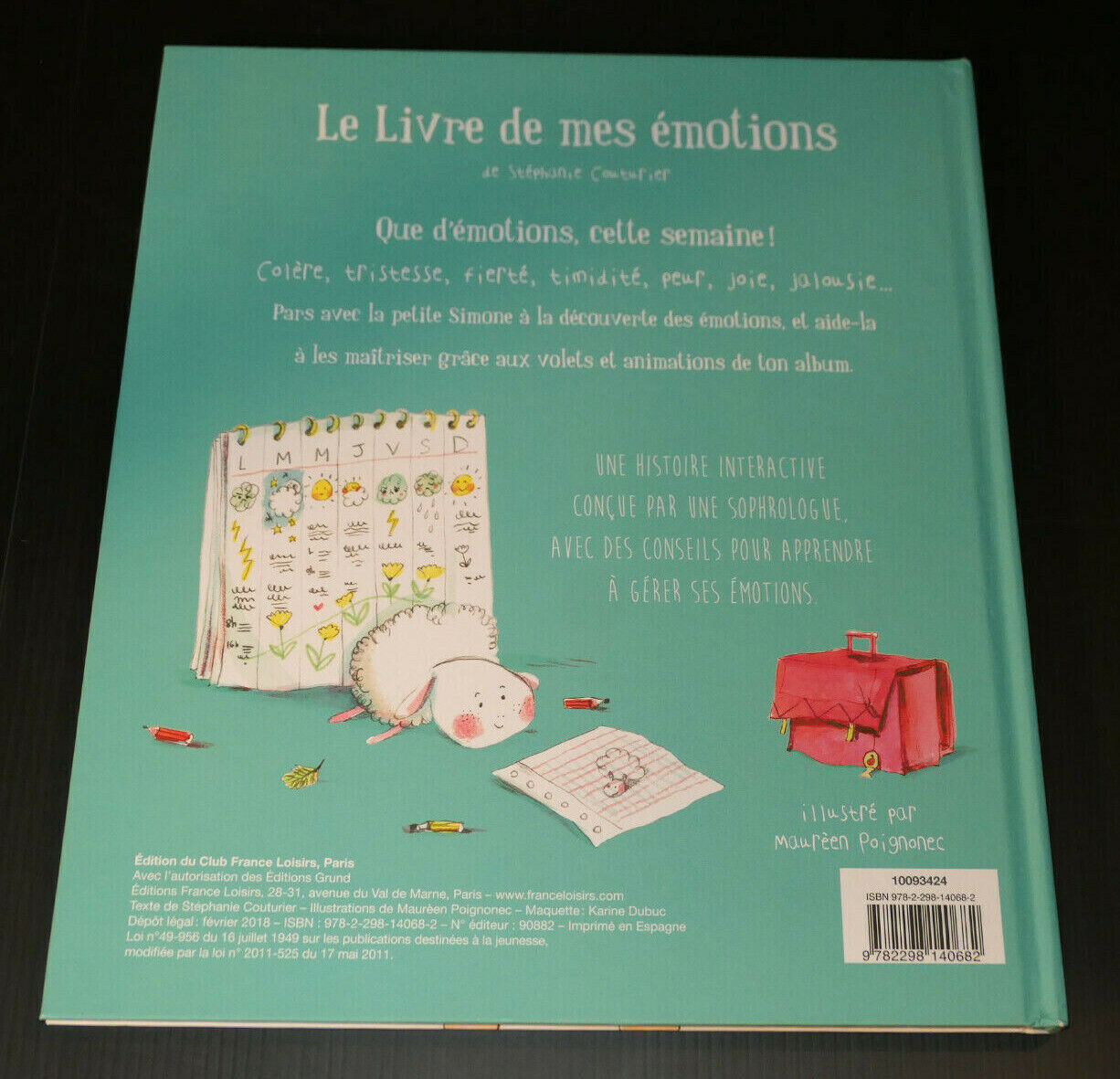 LE LIVRE DE MES EMOTIONS / LIVRE INTERACTIF / FRANCE LOISIRS 2018 / JEUNESSE