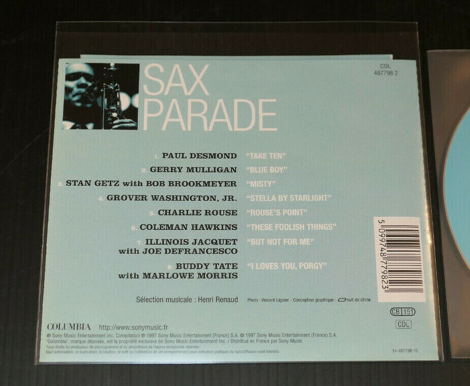 CD SAX PARADE / GETZ DESMOND MULLIGAN HAWKINS ROUSE TATE / COMPILATION 1997