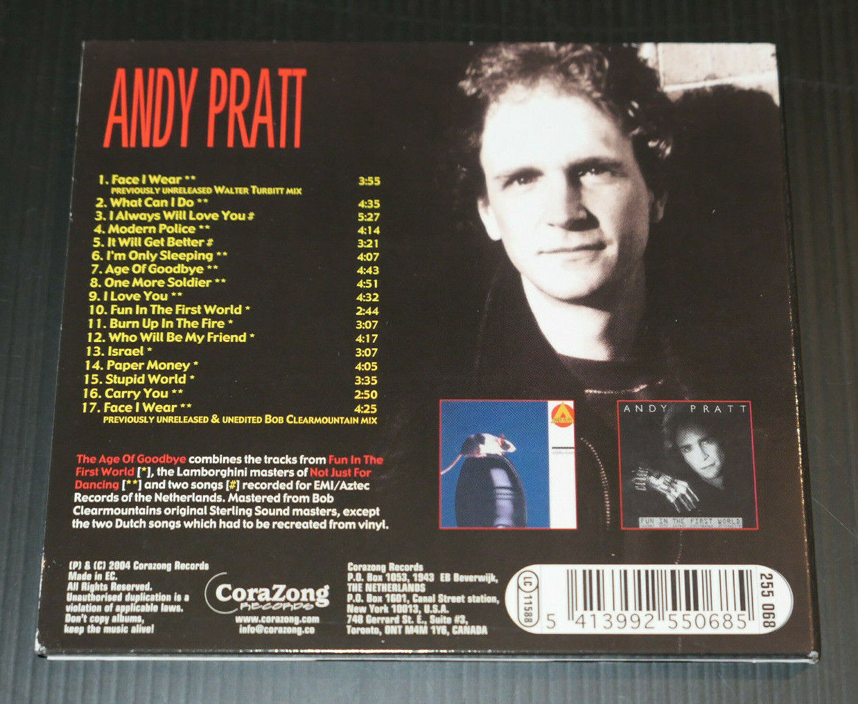 CD ANDY PRATT / THE AGE OF GOODBYE / CORAZONG RECORDS 2004