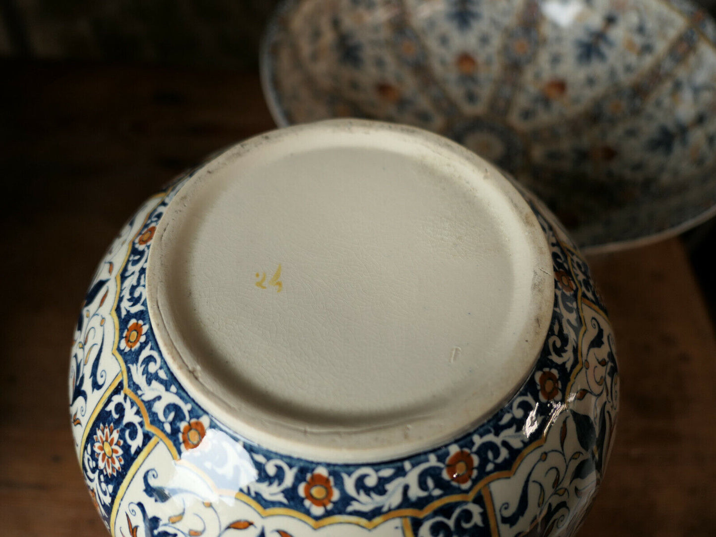SERVICE DE TOILETTE EN FAIENCE DE GIEN DECOR ROUEN EPOQUE XIXe SIECLE