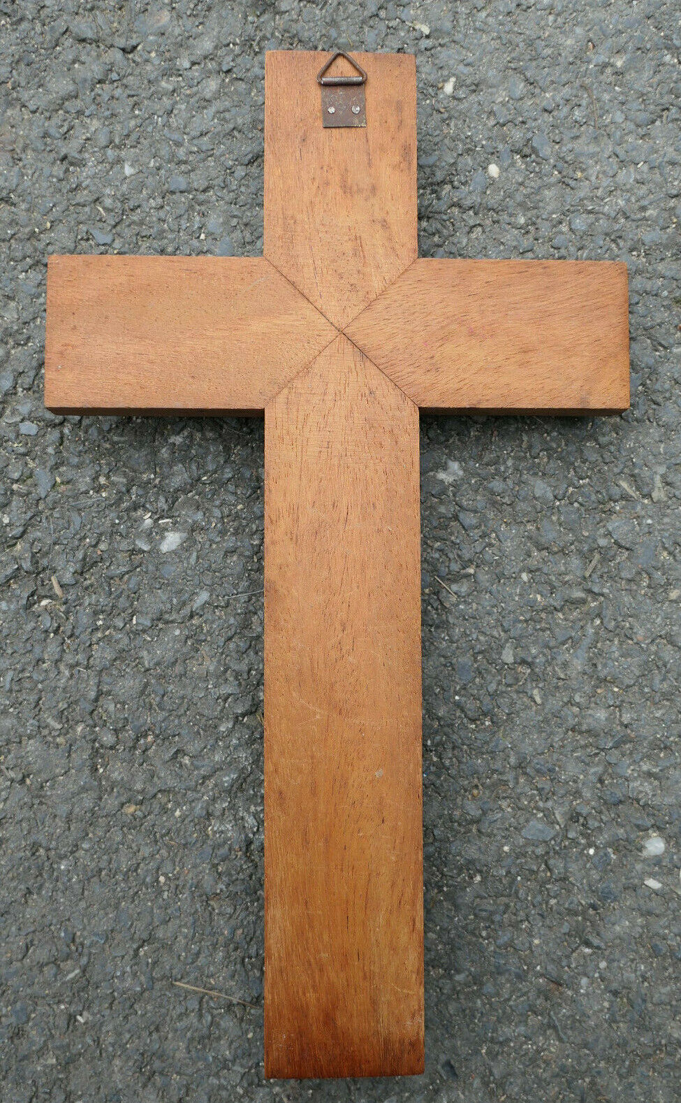 ANCIEN CRUCIFIX CROIX BOIS REGULE DORE MARQUETERIE DECOR ENCRE INRI RELIGIOUS