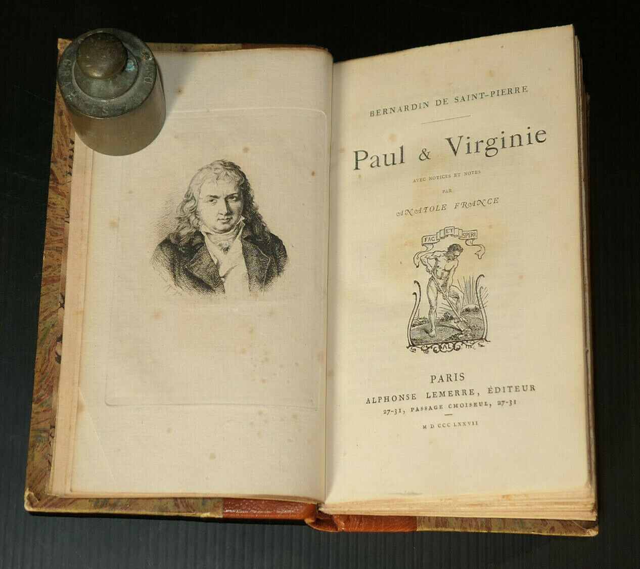 PAUL ET VIRGINIE / BERNARDIN DE SAINT-PIERRE / ANATOLE FRANCE / LEMERRE 1877