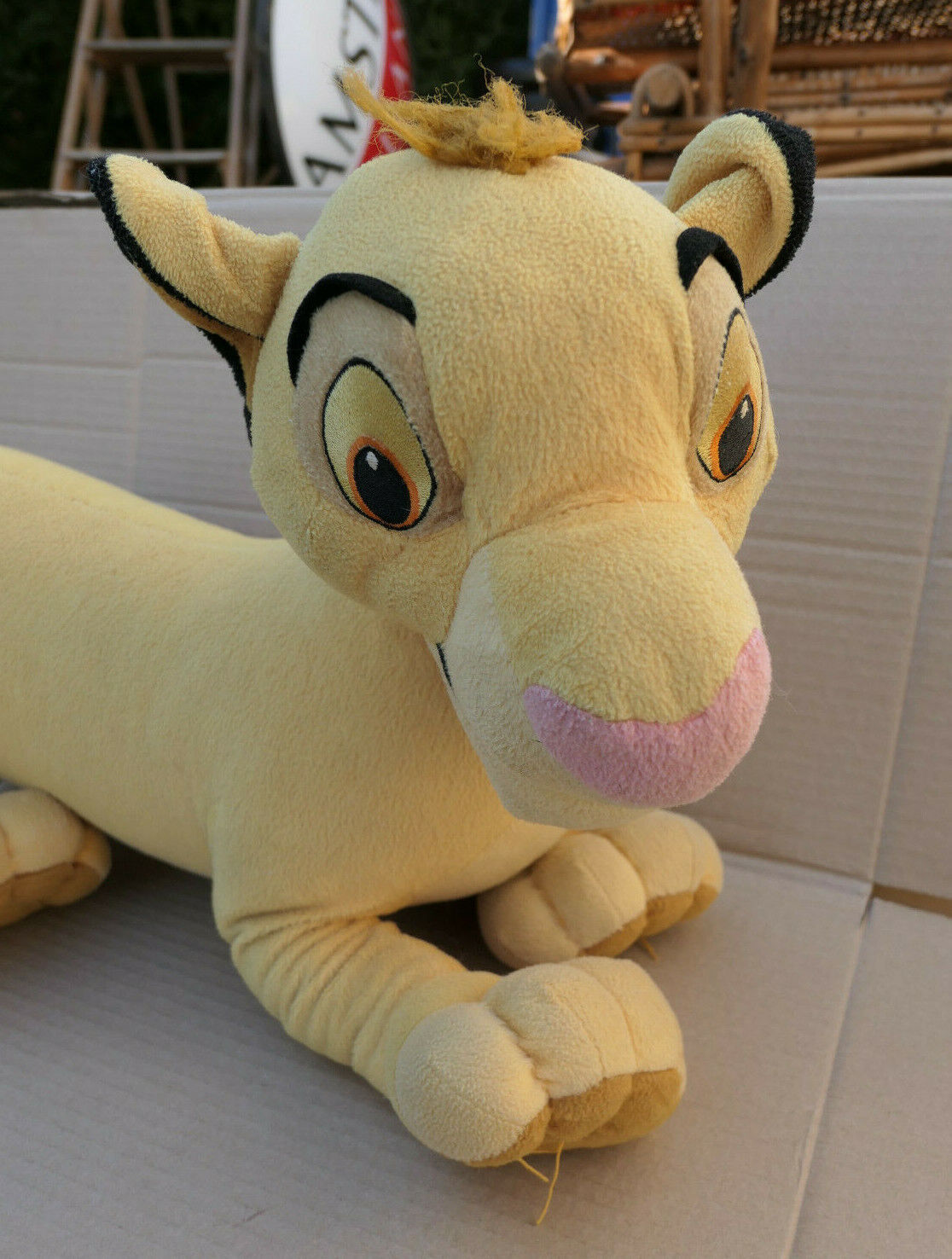 BIG SIZE SIMBA LE ROI LION PELUCHE VINTAGE DISNEY PLUSH COLLECTIBLE LION KING