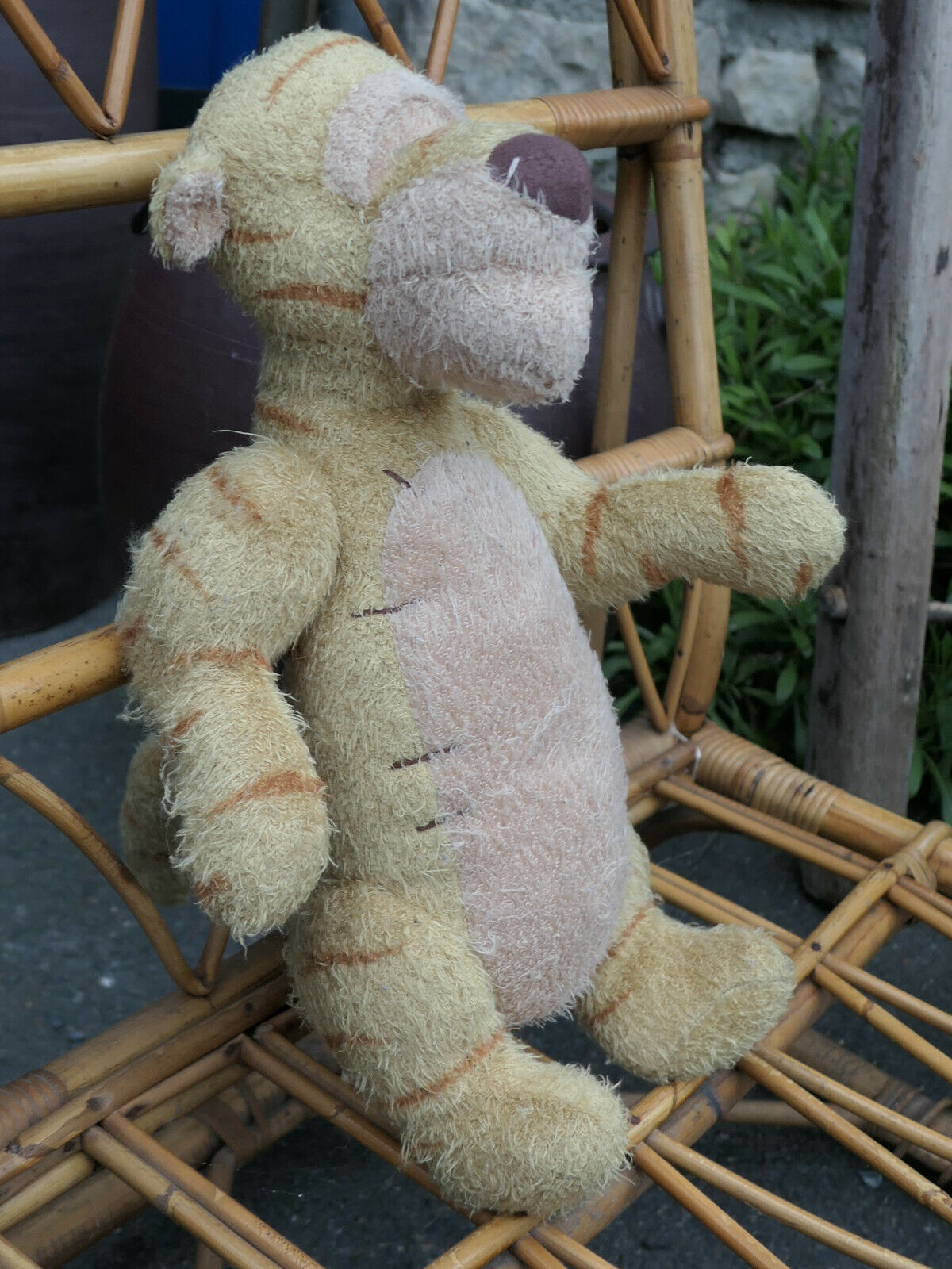 BIG SIZE PLUSH STUFFED TOY PELUCHE VINTAGE DISNEY WINNIE THE POOH TIGROU TIGER