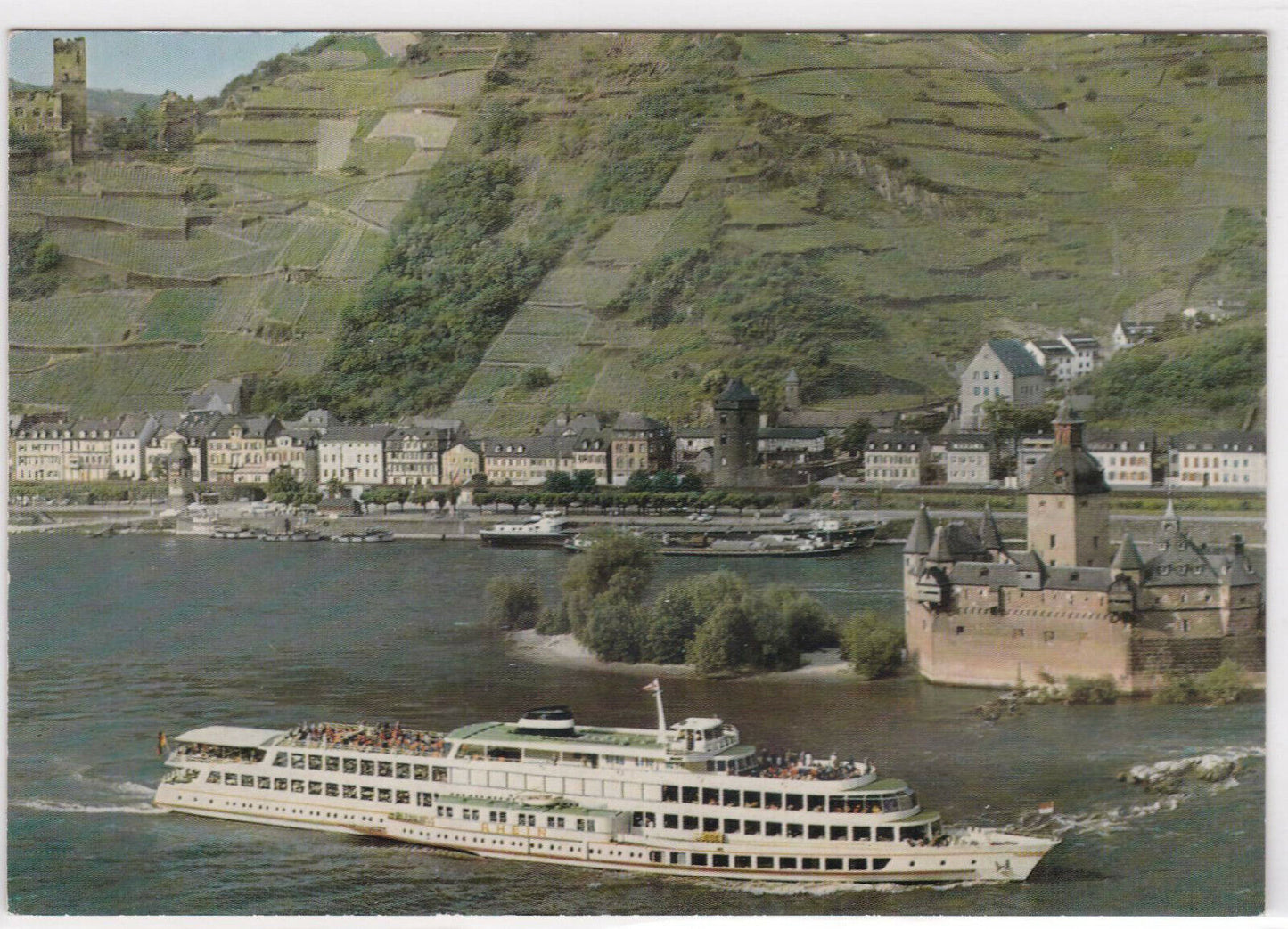 CARTE POSTALE COULEUR CPSM RHEIN BURG GUTENFELS PFALZ BEI KAUB