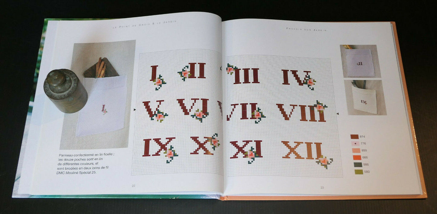 LOT DE 2 LIVRES / BRODERIES INDIENNES / LE POINT DE CROIX & LE JARDIN / LTA DMC