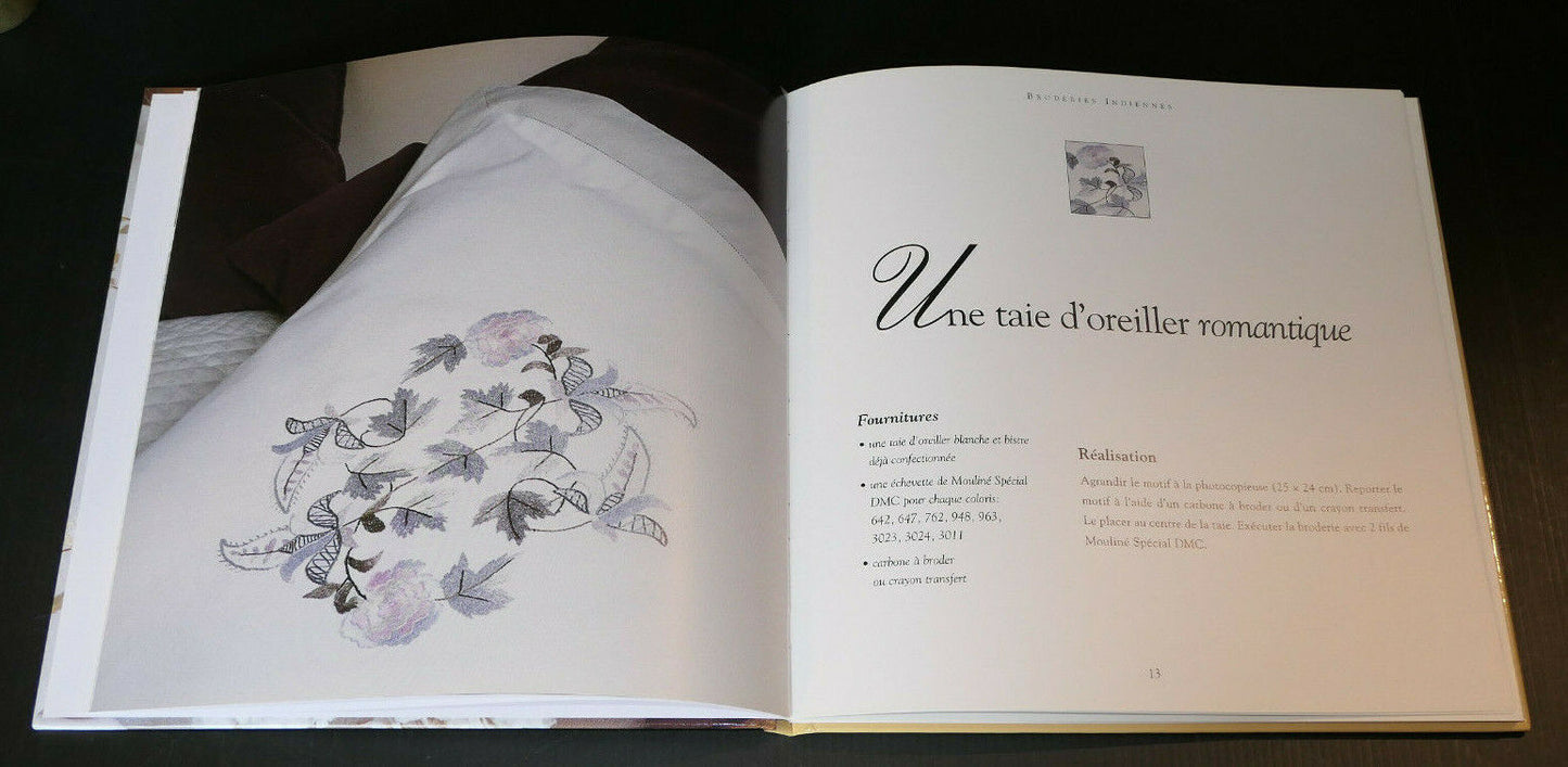 LOT DE 2 LIVRES / BRODERIES INDIENNES / LE POINT DE CROIX & LE JARDIN / LTA DMC
