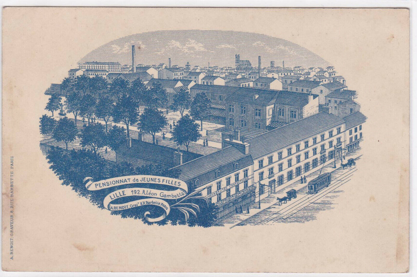 CARTE POSTALE ANCIENNE CPA LILLE PENSIONNAT DE JEUNES FILLES