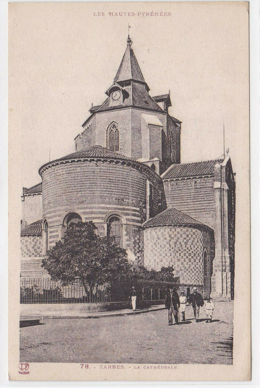 CARTE POSTALE ANCIENNE NOIR & BLANC CPA TARBES LA CATHEDRALE HAUTES-PYRENEES