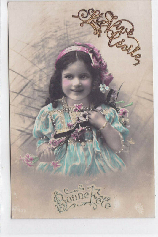 CARTE POSTALE ANCIENNE CPA FANTAISIE VIVE STE CECILE BONNE FETE