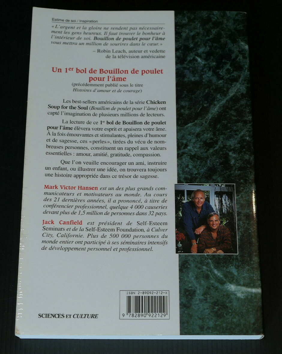 UN 1ER BOL DE BOUILLON DE POULET POUR L'AME / JACK CANFIELD / MARK VICTOR HANSEN