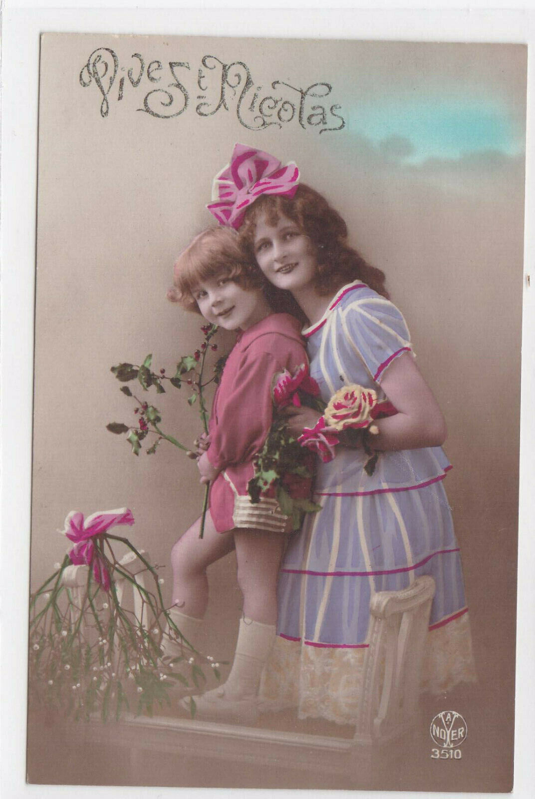 CARTE POSTALE ANCIENNE COULEUR CPA FANTAISIE VIVE ST NICOLAS