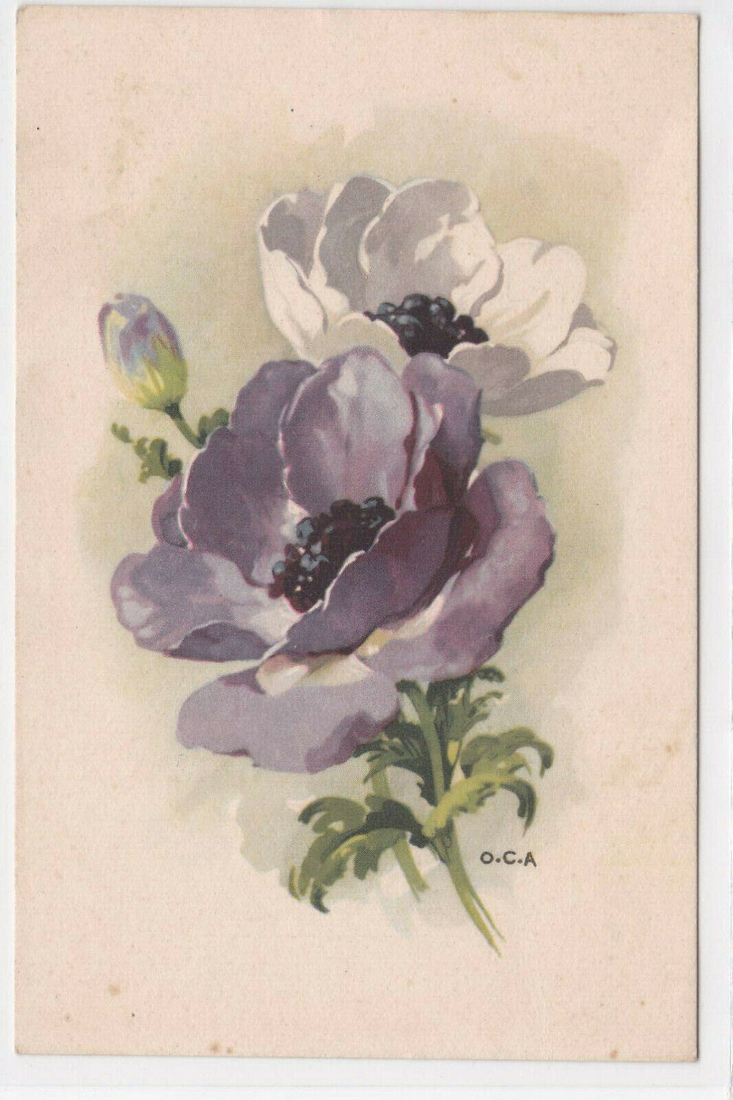 CARTE POSTALE ANCIENNE COULEUR CPA FANTAISIE FLEURS FLOWERS O.C.A