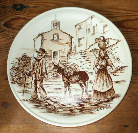 ASSIETTE DECORATIVE FAIENCE CERAMIQUE FINE CORSICA CORSE PORTIGLIOLO